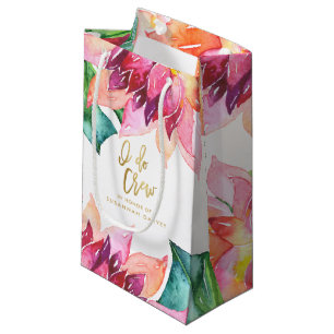 Petit Sac Cadeau Mariage Tropical Aquarelle I DO CREW