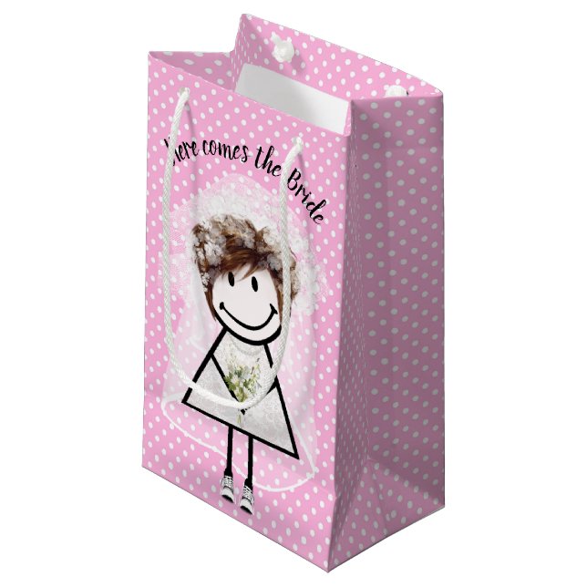 Petit Sac Cadeau Mariée Fille Bâton en Baskets (Devant Angle)