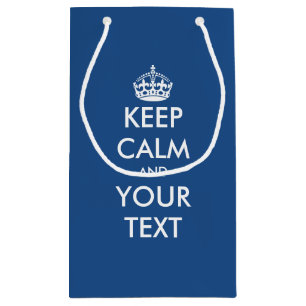 Petit Sac Cadeau Marine bleu Restez calme votre texte mariage favor
