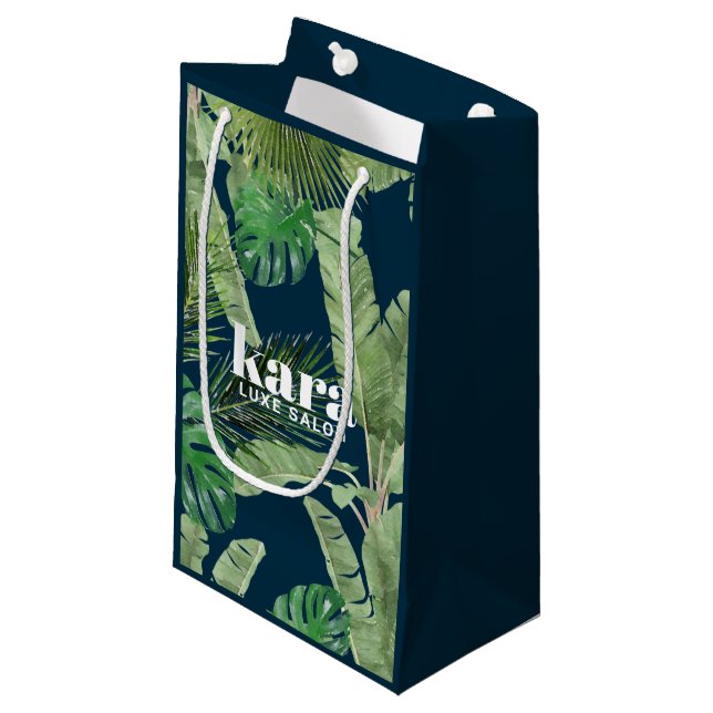 Petit Sac Cadeau Marine de concepteur moderne Tropical (Devant Angle)