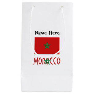 Petit Sac Cadeau Maroc et drapeau marocain avec votre nom