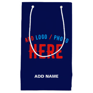 PETIT SAC CADEAU MARQUE VERIFIEE BLEU NAVY PERSONNALISEE MODERNE ET