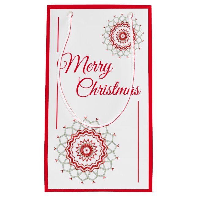 Petit Sac Cadeau Médaillon classique Snowflake (Devant)