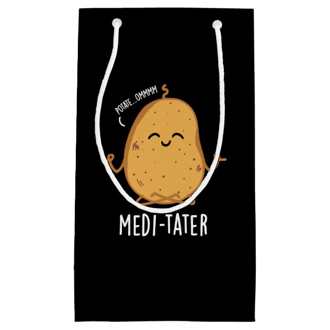 Petit Sac Cadeau Médi-tater drôle Méditer un pistolet de pomme de t (Devant)