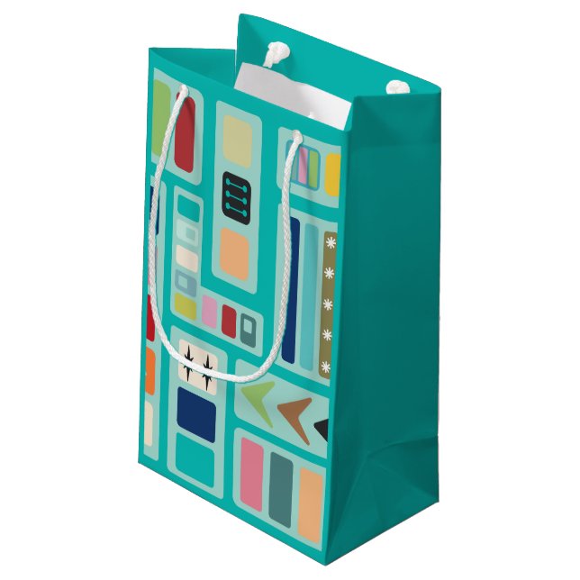 Petit Sac Cadeau Mélange moderne du milieu du siècle (Dos Angle)