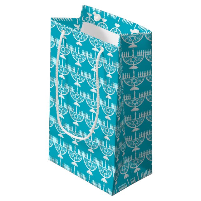 Petit Sac Cadeau Menorah de Hanouka (Devant Angle)