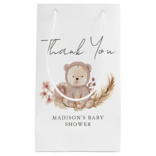 Petit Sac Cadeau Merci Boho Botanique Sweet Bear Baby shower