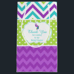 Petit Sac Cadeau Merci de Fête des mariées Peacock Purple Chevron<br><div class="desc">Un magnifique sac cadeau Peacock Pink Chevron Fête des mariées Merci à présenter à vos amis ou invités pendant qu'ils quittent votre fête. Un souvenir réfléchi de l'occasion. Le texte peut être modifié selon vos besoins. Graphiques de JW Illustrations. (18)</div>