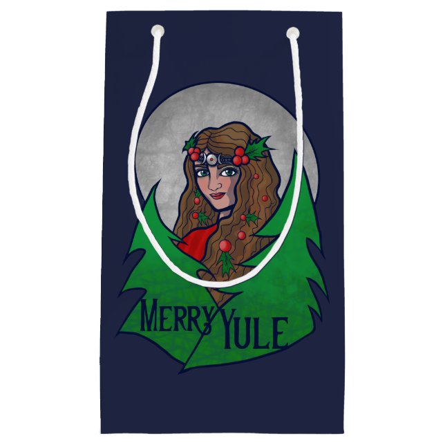 Petit Sac Cadeau Merry Yule Goddess Art Pagan et Wiccan Yule (Devant)