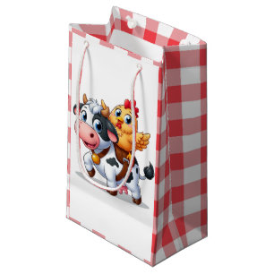 Petit Sac Cadeau mignon vache/poulet caricature