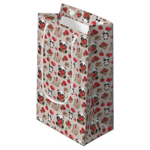 Petit Sac Cadeau Mignonne Saint Valentin Panda Bear Love Motif