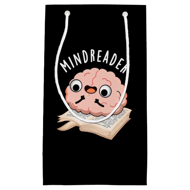 Petit Sac Cadeau Mince Reader Funny Brain Pun Dark BG (Devant)