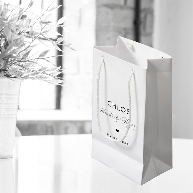 Petit Sac Cadeau Mini script Delicate & Heart Maid of Honor (Créateur téléchargé)