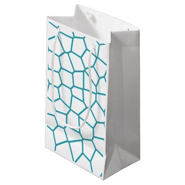 Petit Sac Cadeau Minimalisme Art Abstrait Pale Turquoise Cellules B (Devant Angle)
