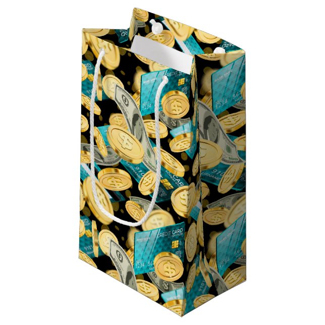 Petit Sac Cadeau Modèle de monnaie 2 (Devant Angle)