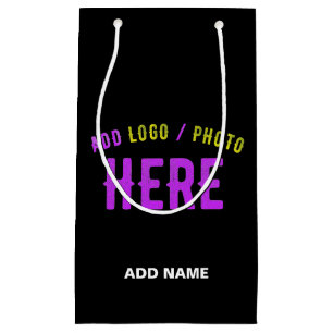 PETIT SAC CADEAU MODERNE ET MODERNE PERSONNALISABLE NOIR VÉRIFIÉ