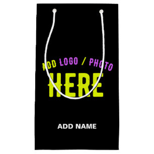 PETIT SAC CADEAU MODERNE ET MODERNE PERSONNALISABLE NOIR VÉRIFIÉ