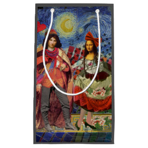 Petit Sac Cadeau Mona Lisa Romantique Drôle Coloré Travail d'art