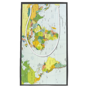 Petit Sac Cadeau monde+carte+globe+pays+atlas