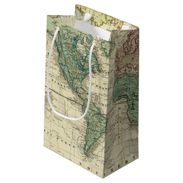 Petit Sac Cadeau Monde sur la projection de Mercators (Dos Angle)