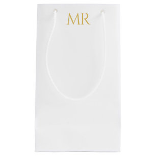 Petit Sac Cadeau Monogramme Classique Professionnel Minimaliste Sim