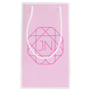 Petit Sac Cadeau Monogramme Cool, Style de Logo Hip Rose & Magent