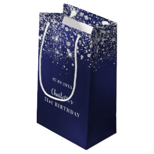 Petit Sac Cadeau Monogramme de poussière de parties scintillant bla