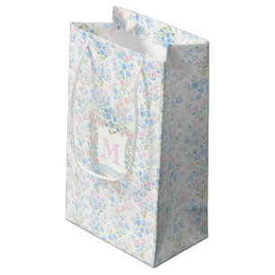 Petit Sac Cadeau Monogramme Floral Personnalisé Grandmillennial