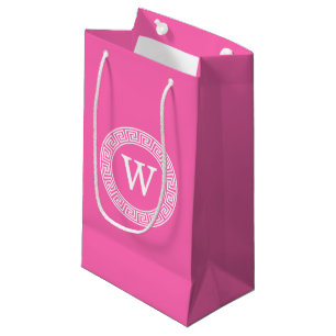 Petit Sac Cadeau Monogramme initial du cadre de ligne clé grecque r