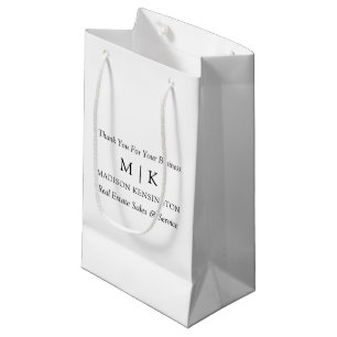 Petit Sac Cadeau Monogramme minimaliste ou ajouter un logo