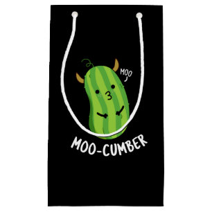 Petit Sac Cadeau Moo-concombre Funny Veggie Cucumber Pun Dark BG