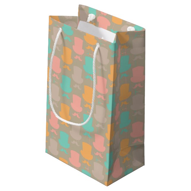 Petit Sac Cadeau Motif 2 de moustache (Dos Angle)