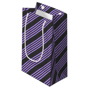 Petit Sac Cadeau Motif à cinq bandes violet et charbon de bois