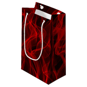 Petit Sac Cadeau Motif Abstrait Courbe de Ligne Néon Rouge Tendance