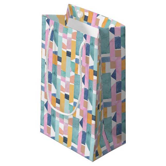 Petit Sac Cadeau Motif abstrait de forme d'aquarelle (Devant Angle)