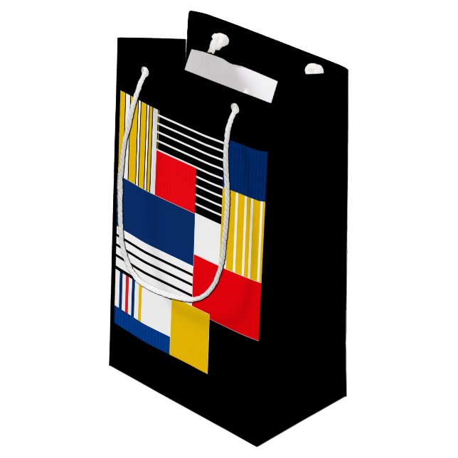 Petit Sac Cadeau motif Abstrait. Patchwork. (Dos Angle)