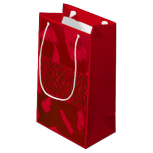 Petit Sac Cadeau Motif animal sauvage rouge