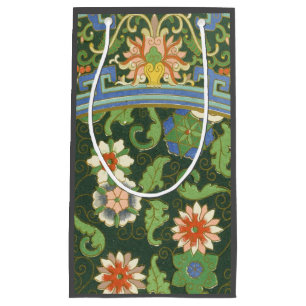 Petit Sac Cadeau Motif antique cloisonné chinois : Vert Jade