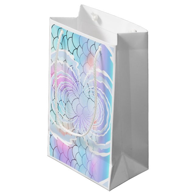 Petit Sac Cadeau Motif arc-en-ciel sous la mer (Devant Angle)