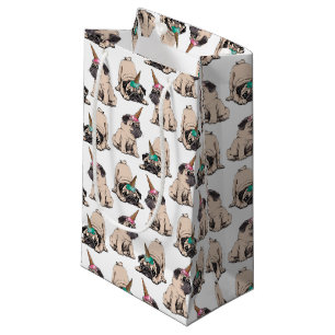 Petit Sac Cadeau Motif aspirant de licorne des carlins de chiot