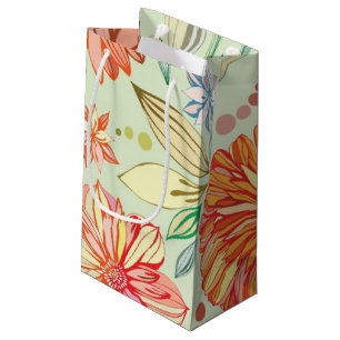 Petit Sac Cadeau Motif avec des asters