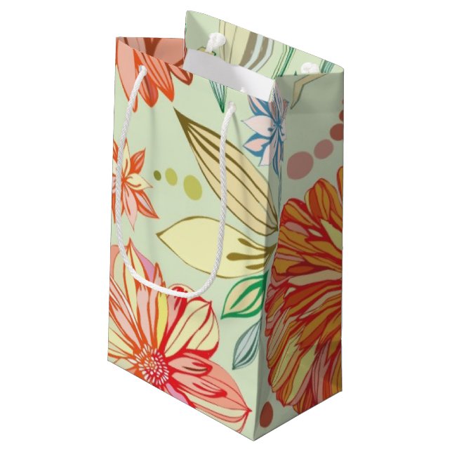 Petit Sac Cadeau Motif avec des asters (Dos Angle)