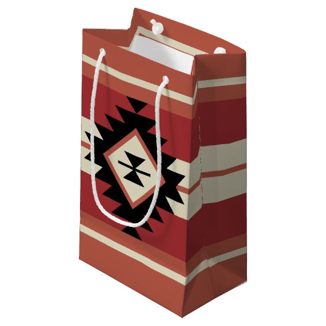Petit Sac Cadeau Motif Aztec (Devant Angle)