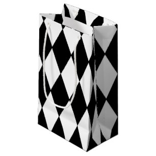 Petit Sac Cadeau Motif blanc noir de harlequin