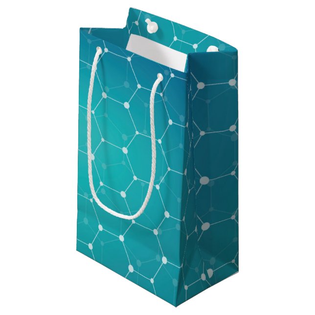 Petit Sac Cadeau Motif bleu d'ADN de Teal (Devant Angle)