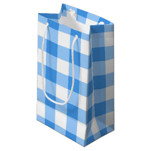 Petit Sac Cadeau Motif bleu et blanc de contrôle de guingan