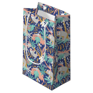 Petit Sac Cadeau Motif bleu tropical de paresse