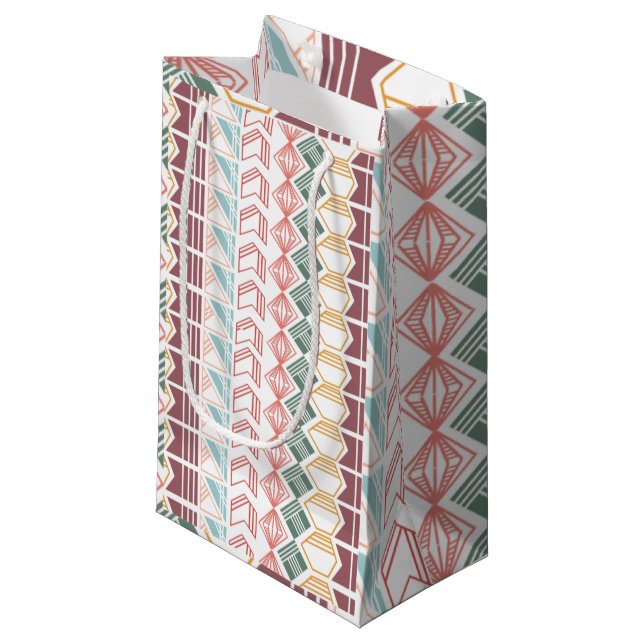 Petit Sac Cadeau Motif Boho (Devant Angle)