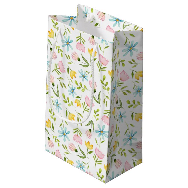 Petit Sac Cadeau Motif botanique floral élégant (Dos Angle)