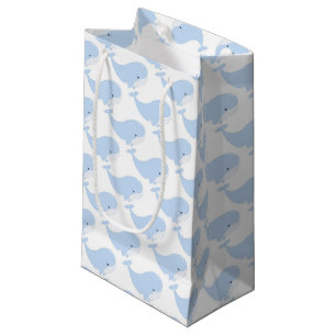 Petit Sac Cadeau motif carrelé pour les amateurs de baleines mignon